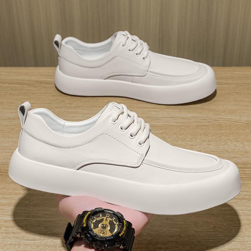 Luxury Brand Men Genuine Leather Shoes Fashion Flat Designer Minimalist Leather Casual Shoes Breathable Comfy Walking Shoes 2024