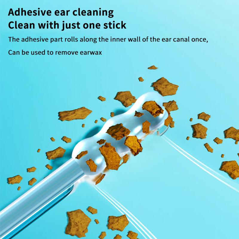 24Pcs/Box  Silicone Disposable Ear Swabs Soft Ear Cleaner Sticky Ear Swabs Sticky Earwax Remover Stick Adults