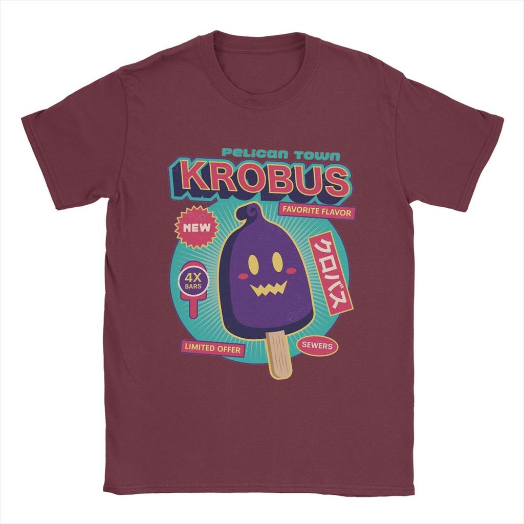 Männer Krobus Eis Stardew Valley T-Shirt Spiel Anime Baumwollkleidung Lustiges Kurzarm Rundhals T-Shirt Bedrucktes T-Shirt