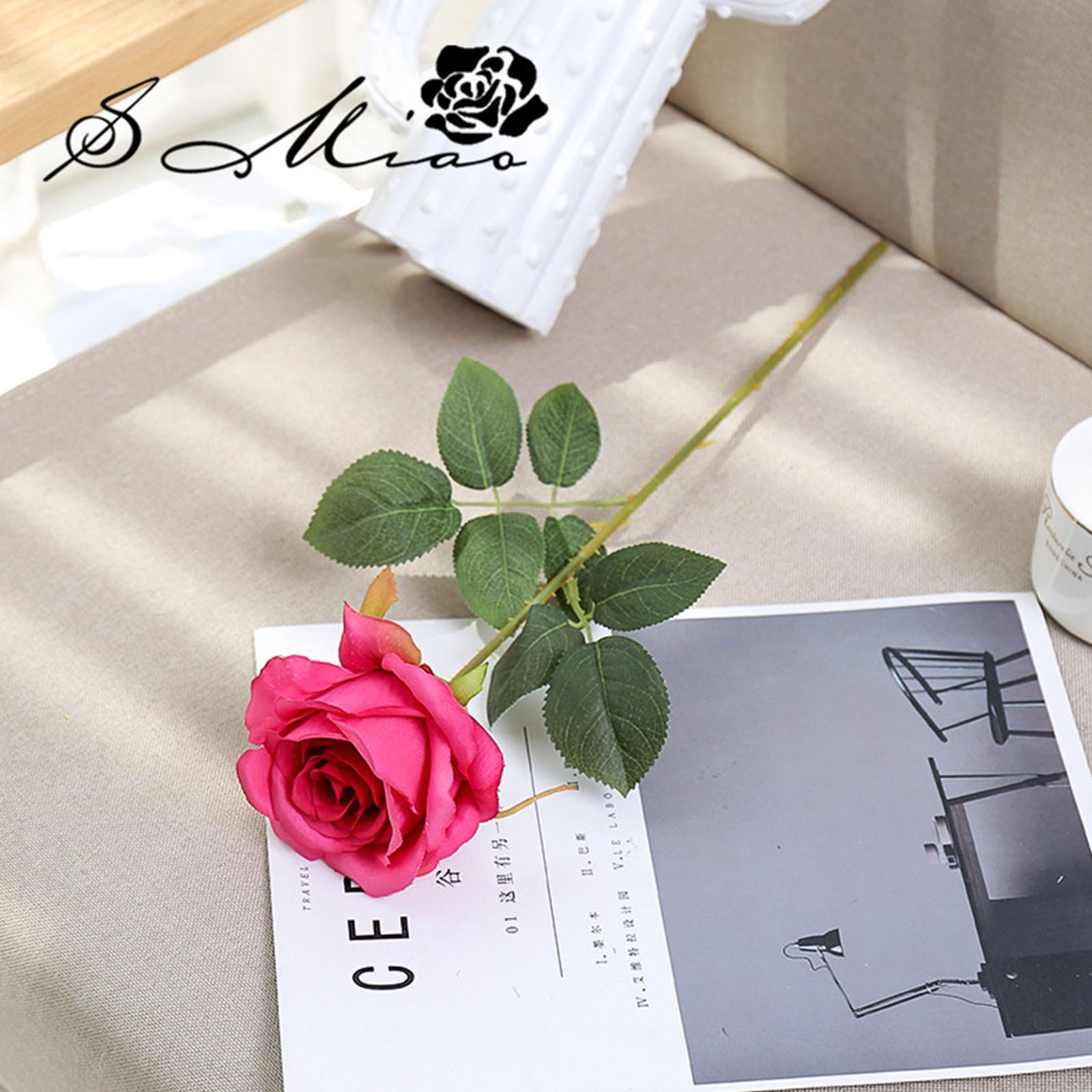 

Single Stem Artificial Rose Wedding Decoration Faux Flower Indoor Home Ornament Artificial Plant Fake Flower for Event Table Centerpiece