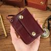 Vintage Genuine Leather Short Wallet New Style Top Layer Cowhide Storage Coin Purse Zipper Simple Magnetic Mini Card Holder