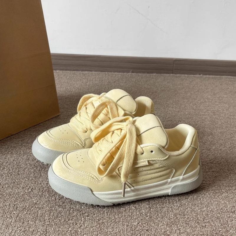 

Обувь на толстой подошве для женщин Универсальная студенческая повседневная обувь для скейтборда Новая спортивная тренировочная обувь типа «хлеб» 36 жёлтый