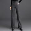 Women's High-Waist Herringbone Flare-Leg Trousers