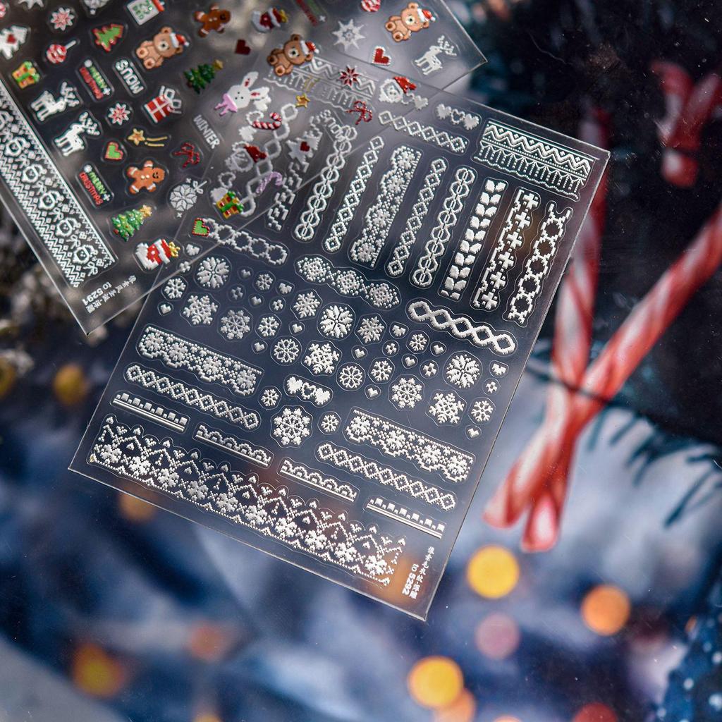 Tomoni 3D Winter Christmas Pixel Sweater Nail Stickers.