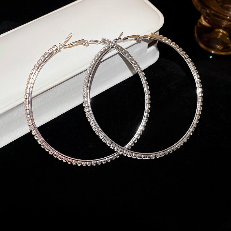 Korean Style Zircon Round Pendant Earrings: Light Luxury, Versatile, and Chic.