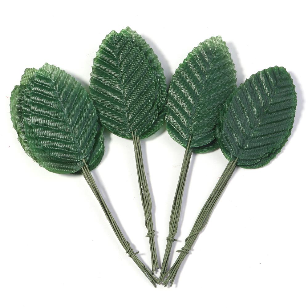 40pcs Colorful Artificial leaves Fake Silk Plant For DIY Wedding Birthday Party Home Bouquet Wreath Crafts Scrapbooking Decor