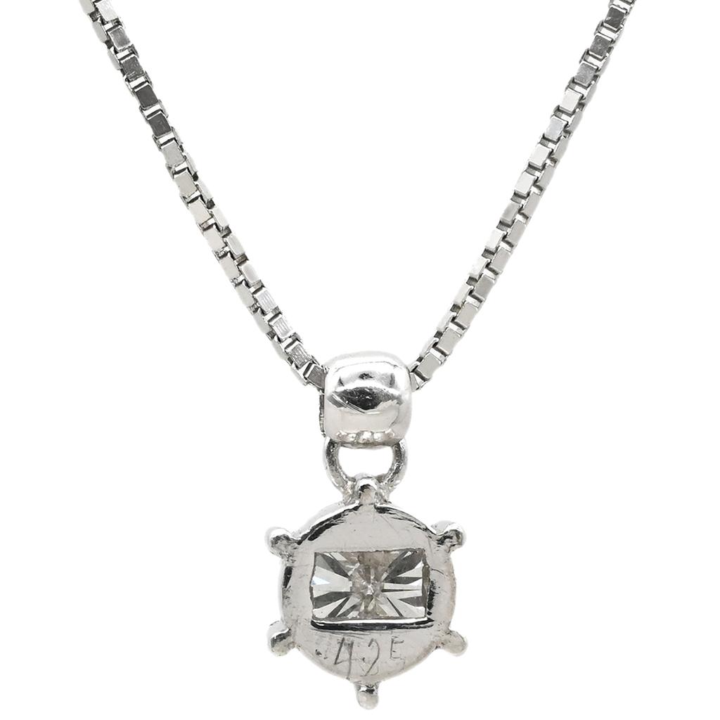 NON BRAND - Solitaire diamondNecklace Pt850/diamond Array