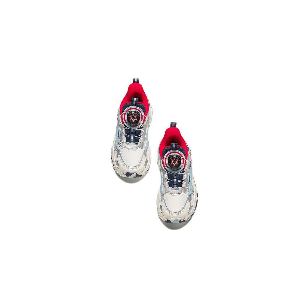 Anta Kids Shock Absorbing Wear Resistant Low Top Running Shoes Kids sneaker Black White Blue A312349932H-2