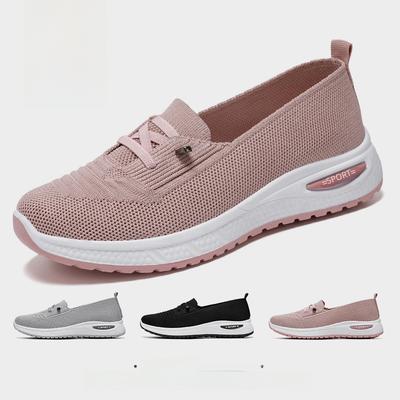 Atmungsaktive Damen-Slipper aus Mesh, bequeme, lässige Halbschuhe, leichte, flache Sneakers für Mama