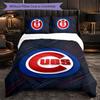 Set Biancheria da Letto 3 Pezzi in Microfibra con Fantasia Chicago Cubs Decorazione Copripiumino per Camera da Letto Uso Domestico