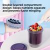 INS Round Plastic Salad Cup, Portable Double-layer with Fork, Multifunctional Breakfast Cup, Microwaveable, Takeaway Fruit Cup