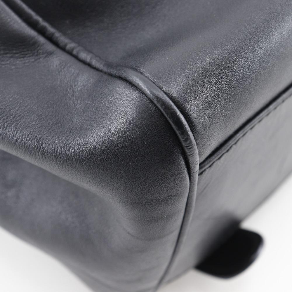 Gucci Old Gucci Backpack Daypack Vintage Black Calfskin Women Used