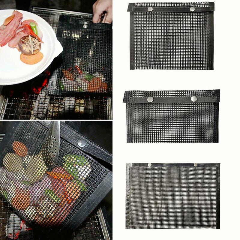 Återanvändbar Non-stick BBQ Grillnätpåse Grillisoleringsmatta Utomhuspicknickverktyg