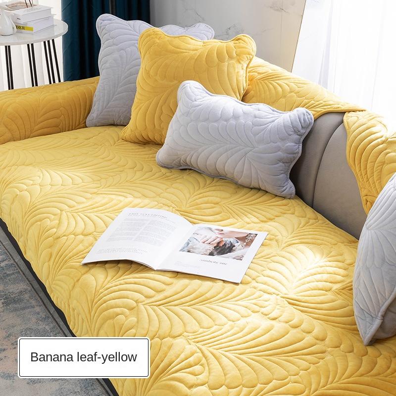 Cojín de Sofá, Cuero Universal para Todas las Estaciones, Antideslizante, Cojín de Asiento Engrosado Simple Nórdico, Funda de Felpa para Invierno, Toalla para Respaldo