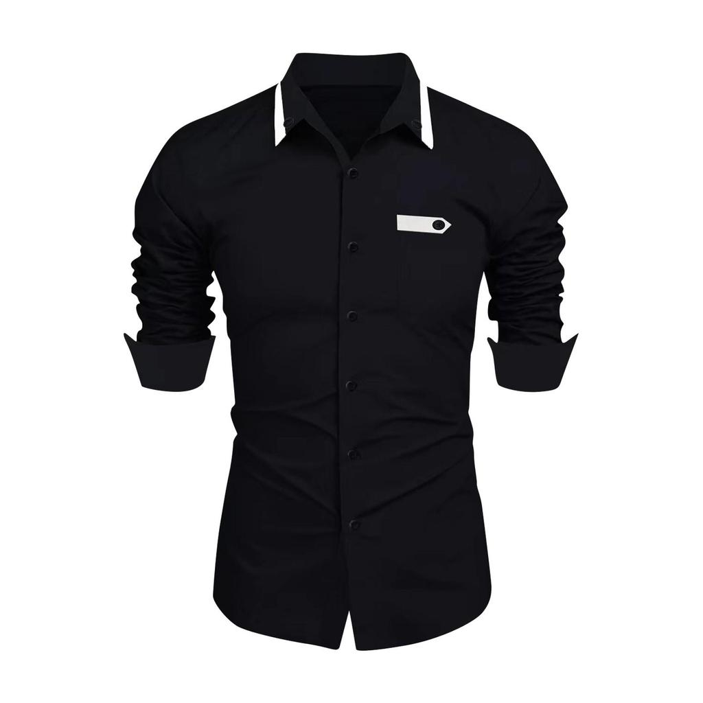 Men's Casual Fashion Business Men's Trend Long Sleeved Shirt