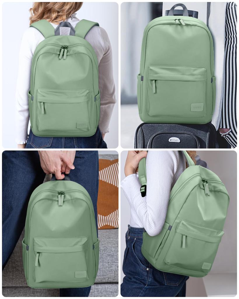 HOMIEE Women's Lightweight Backpack, School Bag, Commuter Bag, Adult A4 Size, High School Student, 15 Pockets, Waterproof, Fits 14-inch PC, Business