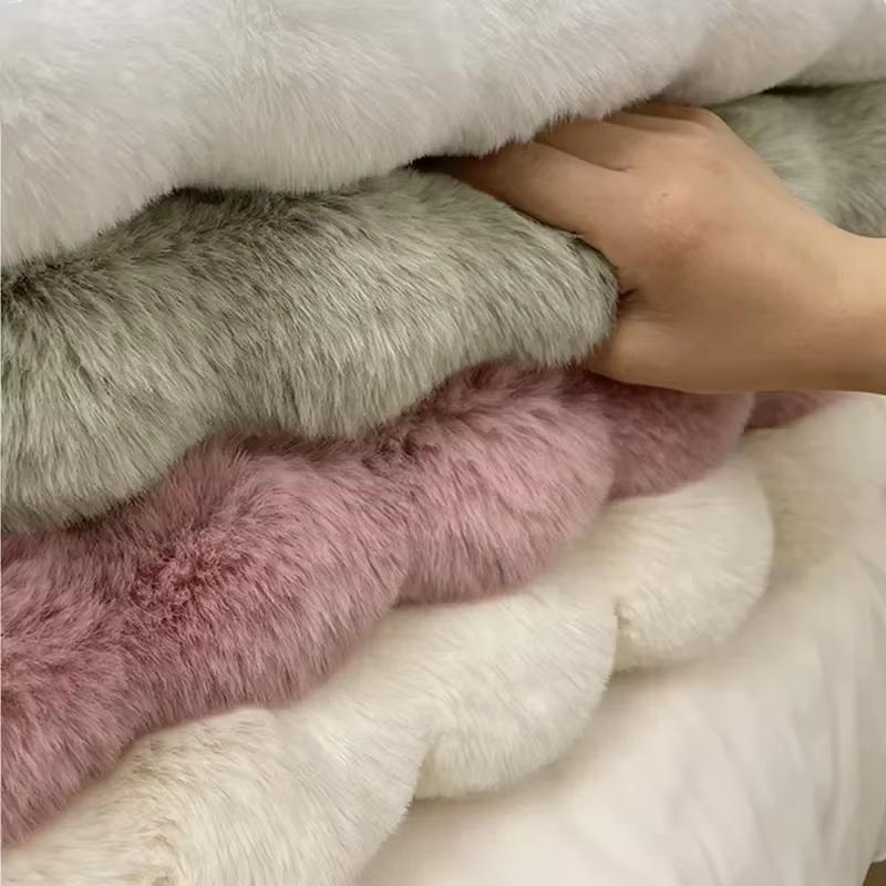 Round Bubble Velvet Carpet Solid Color Soft Fluffy Plush Non Slip Rugs Warm Bedroom Cushion Coffee Table Floor Mats Home Decor