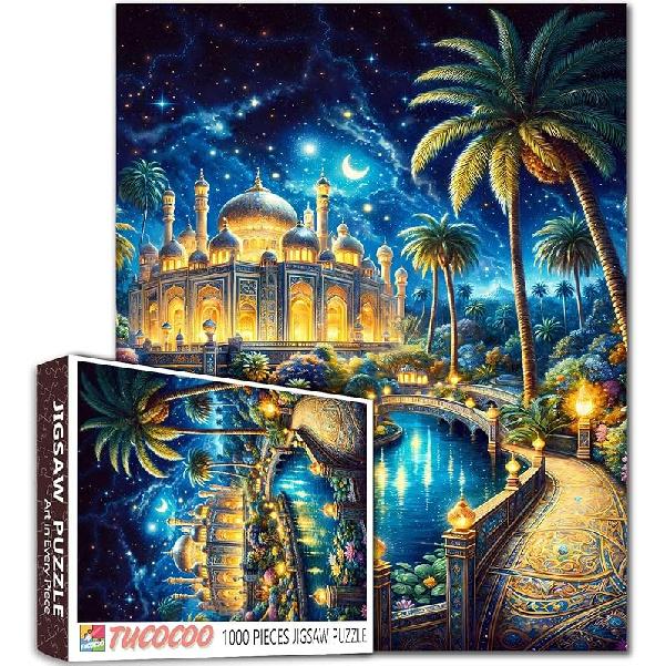 Tucocoo Jigsaw Puzzles 1000 Pieces for Adults-Colorful Seaside Town Hardboard Puzzle-Challenging Puzzle Perfect for Game Nights-DIY Home Wall