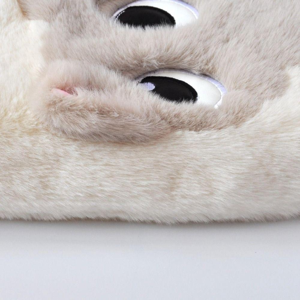 Handbag Cartoon Cat Shoulder Bag Large Capacity Furry Tote Bag Lightweight Plush Bag  Autumn Winter