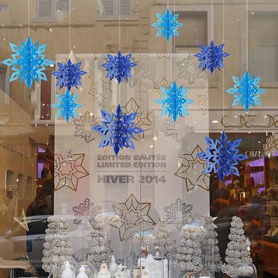 Festive Paper Snowflake Ceiling Decor Set of 6 for Christmas Festivities