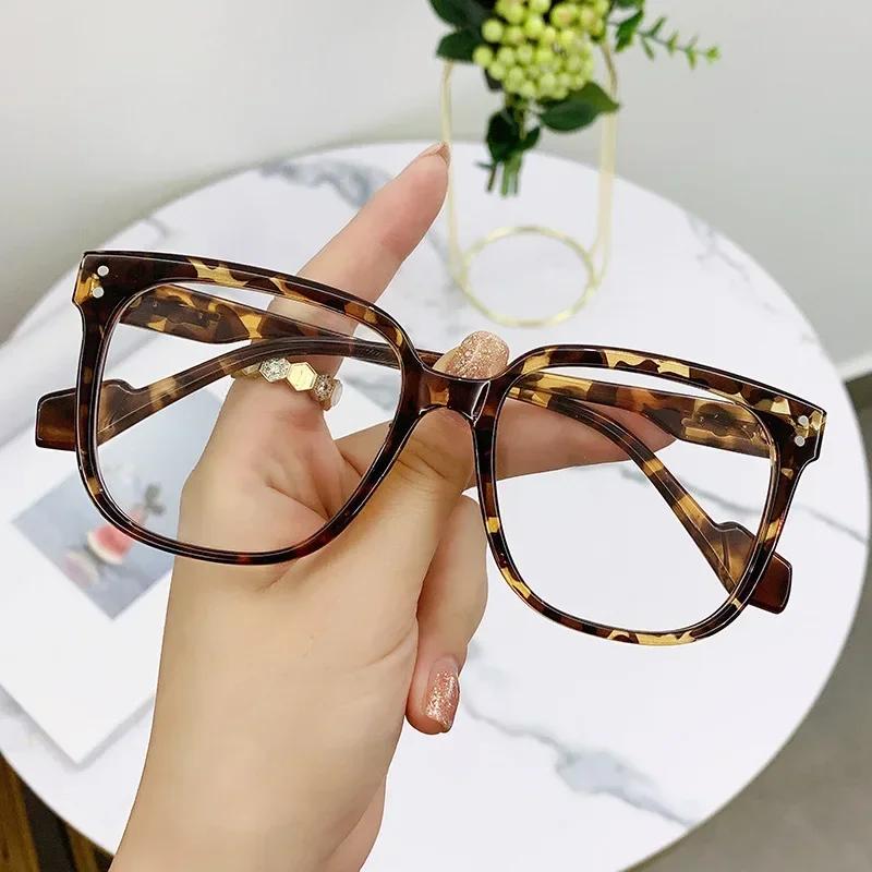New Square Myopia Glasses Women Men Oversized Prescription Nearsighted Eyewear with Diopters Minus -1.0 -1.5 -2.0 To -6.0 Oculos
