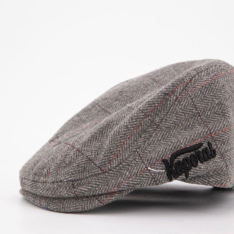 Men's Tweed Dickon Beret with Colorful Stitching KAPORAL