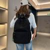 Niche Casual Double Backpack Schoolbag Waterproof Travel Bag Computer Bag Large Capacity Student Bag Black Simple