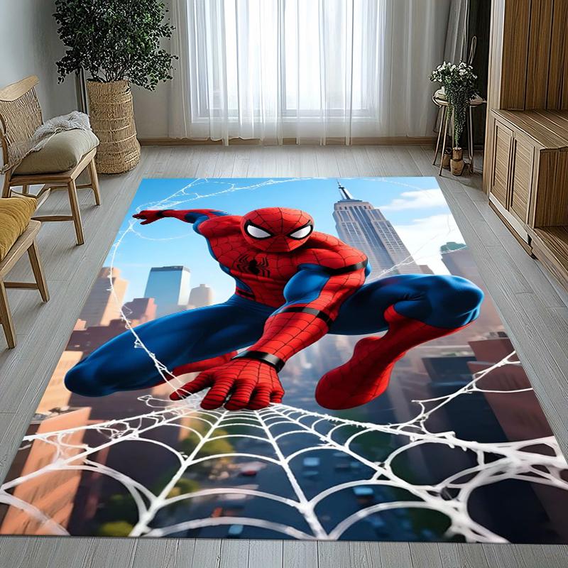 Marvel Avengers Spider Man Cartoon Living Room Non-Slip Area Rug Soft Carpet for Bedroom Kids Playroom Sofa,Home Decor Doormat