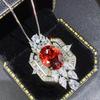 Color Zirconium Premium Bright Chinese Red Pink Diamond Yellow Diamond Necklace Opening Ring