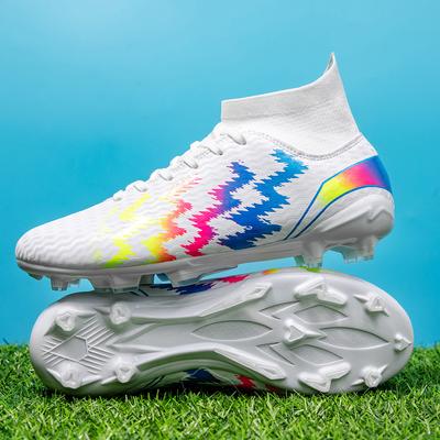 High Top Football Shoes Teen Student Spike Shredded Artificial Grass Training Men's and Women's Shoes Football Shoes