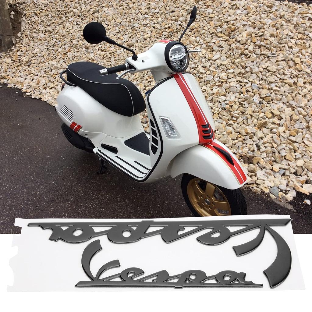 Sticker Emblem Sticker Vespa 3D Decal GTS300 LX125 LX150 IE Sprint Primavera 300 LX LXV Super (Black)