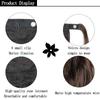 MISSQUEEN 22 Inch Long Wavy Wrap Around Clip In Ponytail Hair Extension Heat Resistant Synthetic Ponytail Fake Hair Black Brown Women