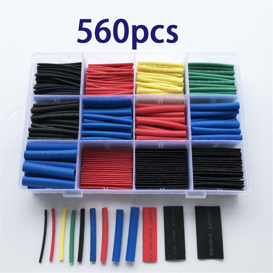 

New 560Pcs Cable Heat Shrink Tubing Sleeve Electrical Wire Wrap Tube 2:1 Assortments