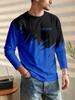Long Sleeve Men's T-Shirt Long Sleeve Round Neck Geometric Letter Print Top Casual Men's Clothing Spring Autumn