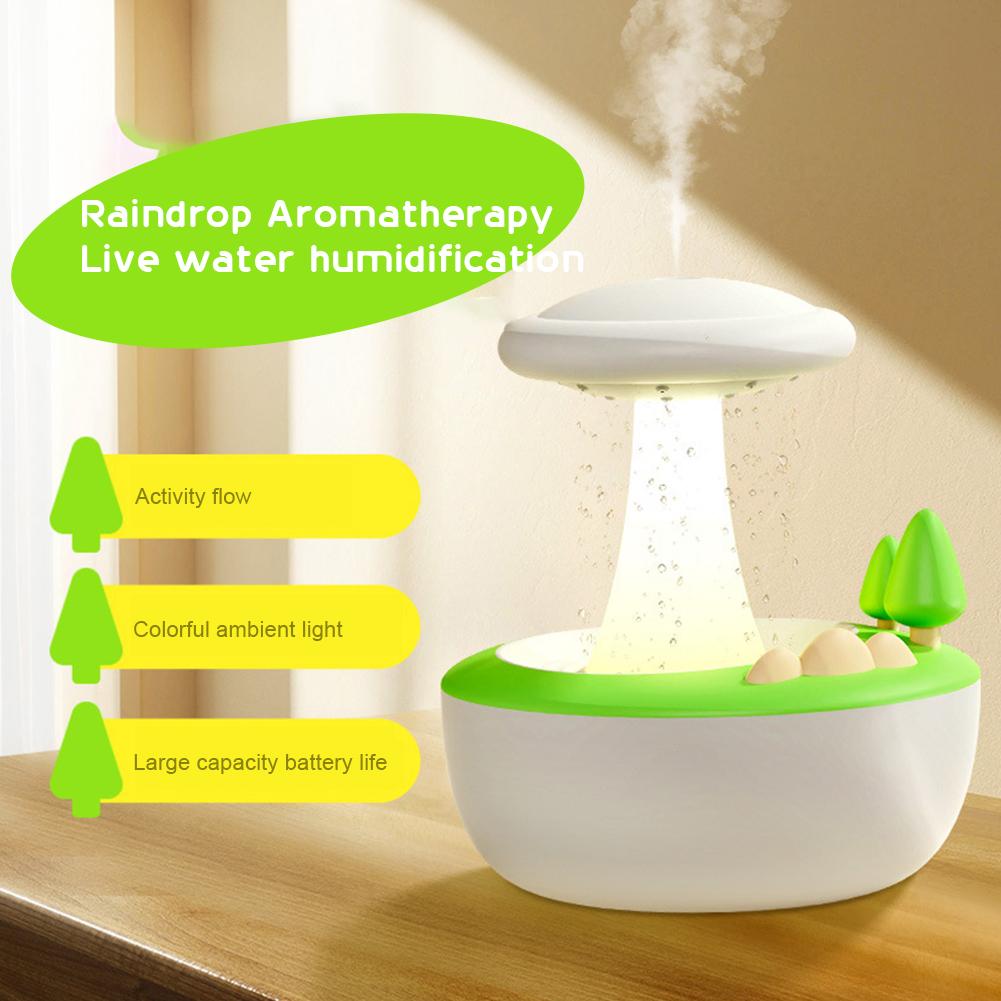 Cute Rotatable Water Drip Diffuser Humidifier Aromatherapy Essential Oils Diffuser Colorful Night Light Humidifier for Home Gift