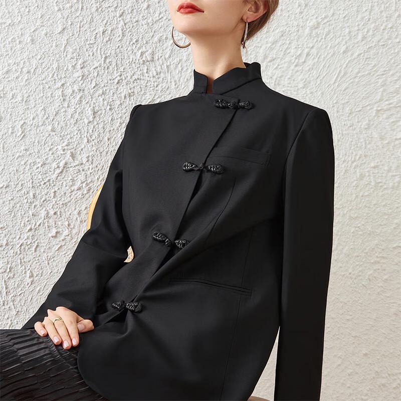 Nouveau Blazer pour Femme Style Chinois à Col Montant