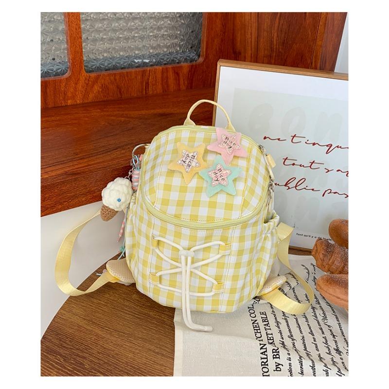 High Value, Fresh, Sweet and Cute Girl Plaid Mini Backpack, Light Travel Backpack for Junior High School Students
