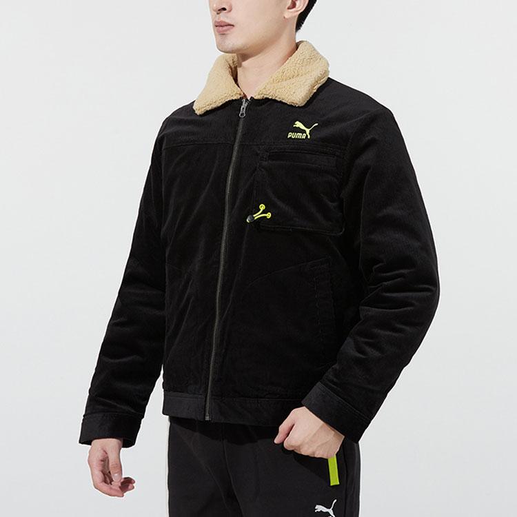 Puma Jachetă reversabilă fleece din velur cu logo brodat Jachetă pentru bărbați negru 534751-01