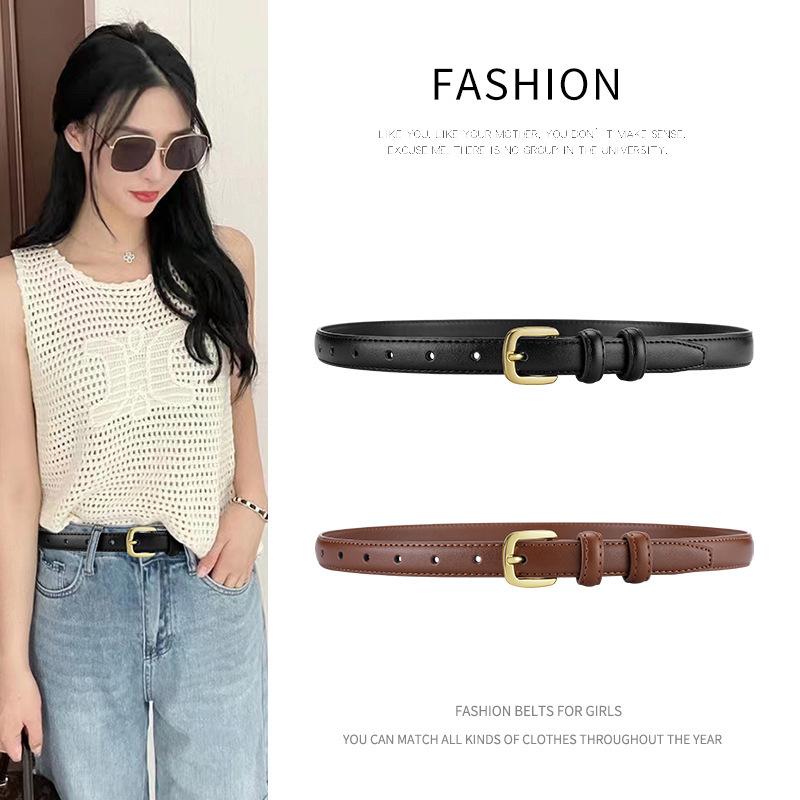 Mei Mary New women's leather belt - genuine cowhide, trendy korean style, versatile jeans belt