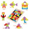 1 Set Wooden  Jigsaw Puzzle Baby Early Education Fun Game Children Thinking Logic Square Toy Puzzle Macaron Color