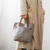 IOKI HAPU Canvas x Genuine Leather Tote Bag Lunch Bag Shoulder Bag Water Repellent Canvas 2-Way (White)