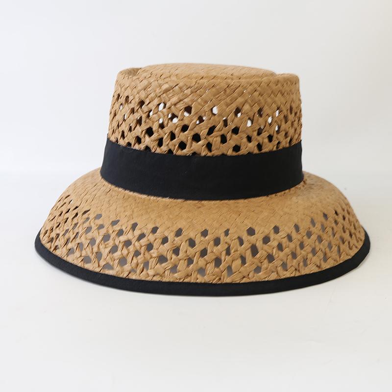 

2026 Wide Brim Sun hat for Woman Summer Elegant Straw Hat Panama Fedoras Lady Outdoor Vacation Sunshade Beach Hat M 57cm хакі