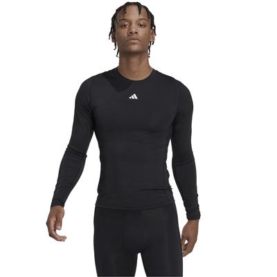 Adidas Techfit Training z długim rękawem, męski czarny długi rękaw