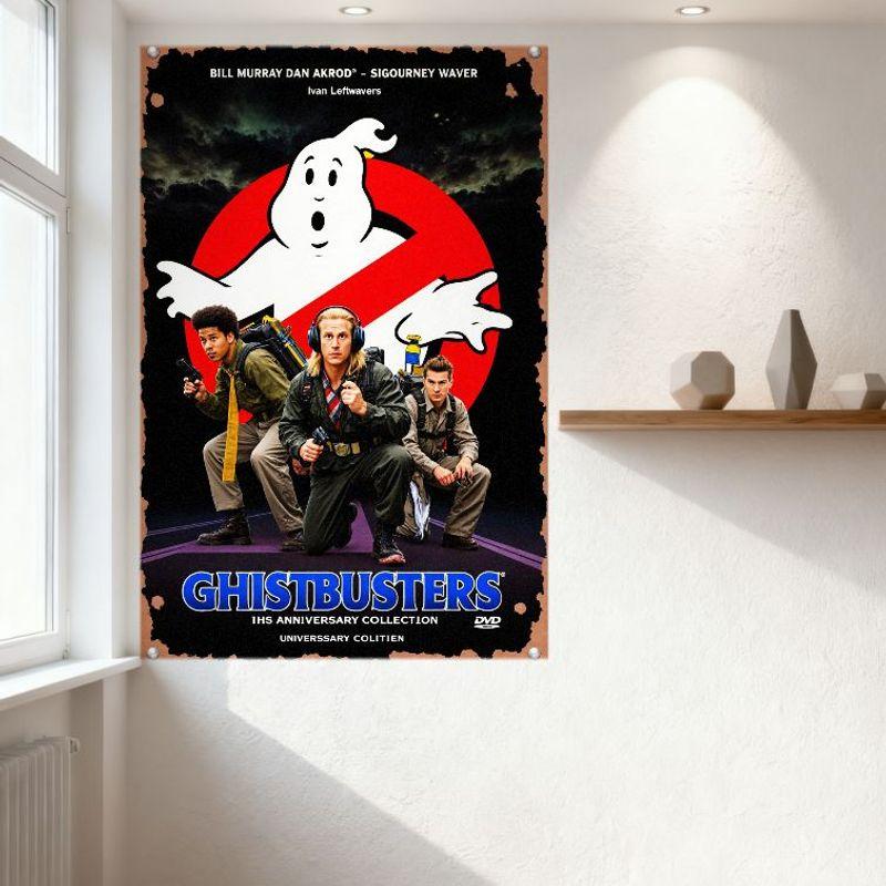 Ghostbusters 15th Anniversary Collection Metal Tin Sign Vintage Movie Poster Wall Decor for Home Man Cave Bar Cafe