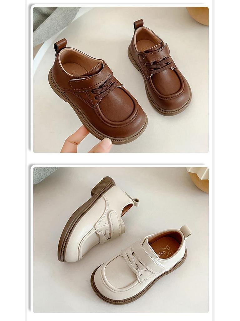 Kinder-Leder-Schuhe mit weicher Sohle - Mädchen Frühling/Herbst Britischer Stil Lässig & Bequem Rutschfeste Lauflernschuhe für Kleinkinder