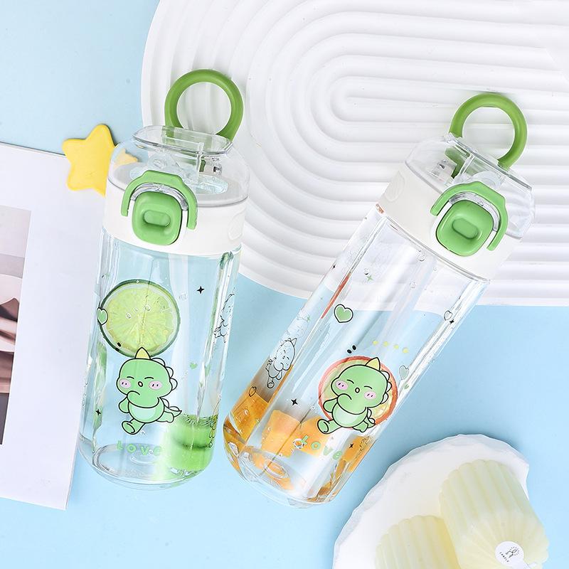 Water bottle summer boys and girls straw cup high value simple fashion portable water cup students go to school easy cup high temperature resistance