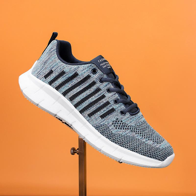 

Summer large-size popular lightweight running shoes, non-slip soft-soled breathable mesh shoes, shock absorption, casual sports men s shoes live 47 синий
