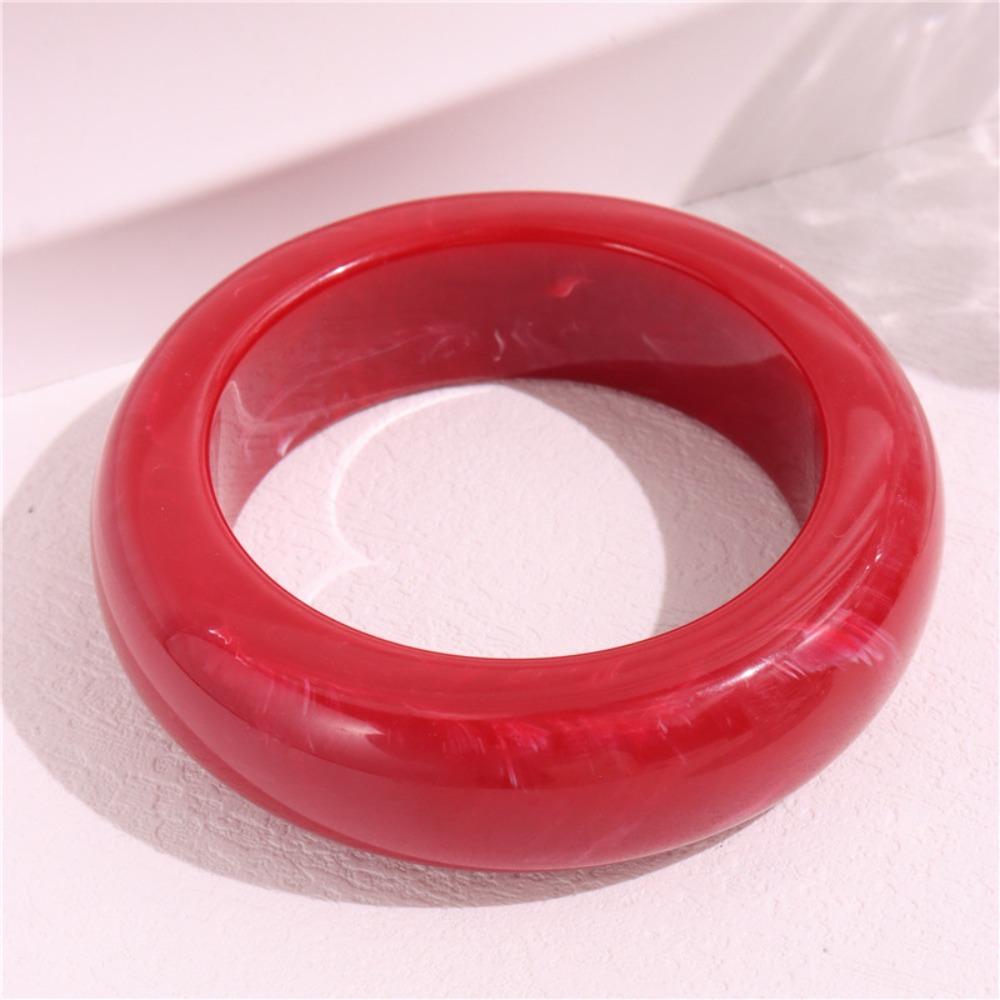 Exaggerated Acrylic Bangle Smudging Retro Hand Ring Unique Wide Bracelet  Hand Jewelry