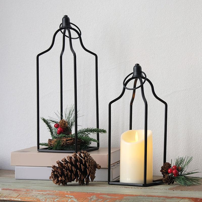 

Home Decoration Iron Candlestick Ornament Square Handheld Candlestick Nordic Simple Candlestick