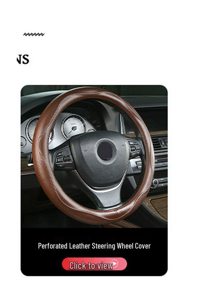 Hand-Sewn Leather Steering Wheel Cover - Universal, Stylish, Non-Slip Design